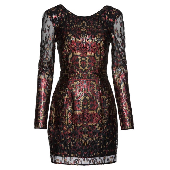 NWT Jetset Diaries Tapestry Sequin Mini Dress Holiday Party XS S - Picture 1 of 10
